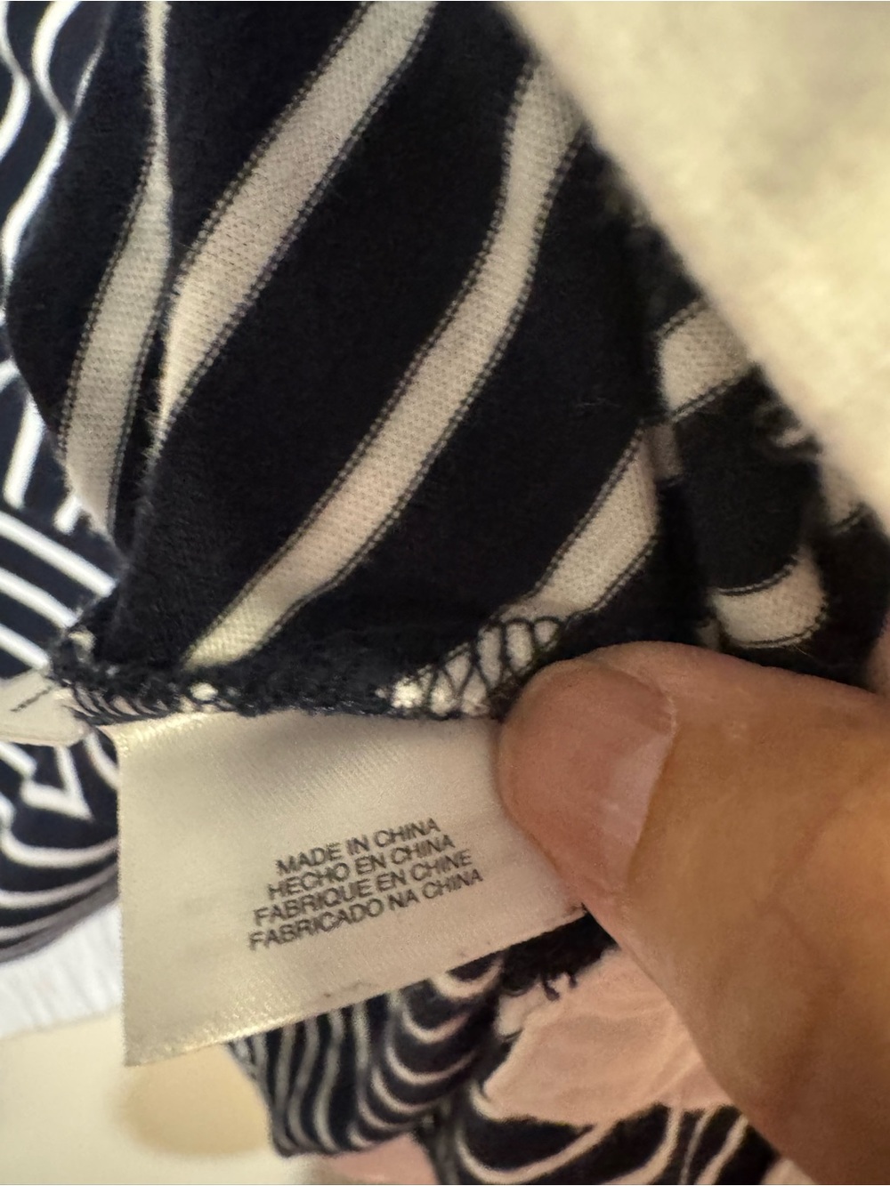 Jones New York Sport Woman 1X Navy White Striped Chevron Henley Tunic Top - Picture 7 of 8